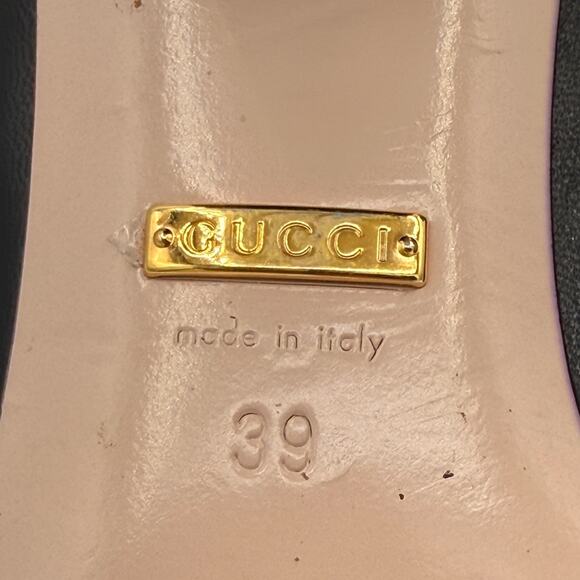 Gucci Marmont GG Fringe Loafers Low Block Heel Pumps Black LeatherSize 39 US 9 - Picture 14 of 15